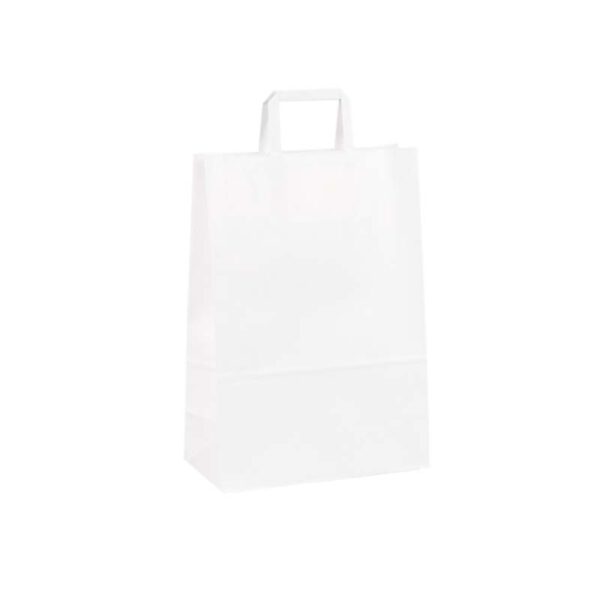 Bolsas de papel asa plana 22x11x32 blanca