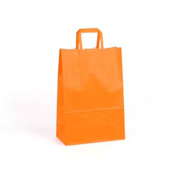 Bolsas de papel asa plana 22x11x32 naranja