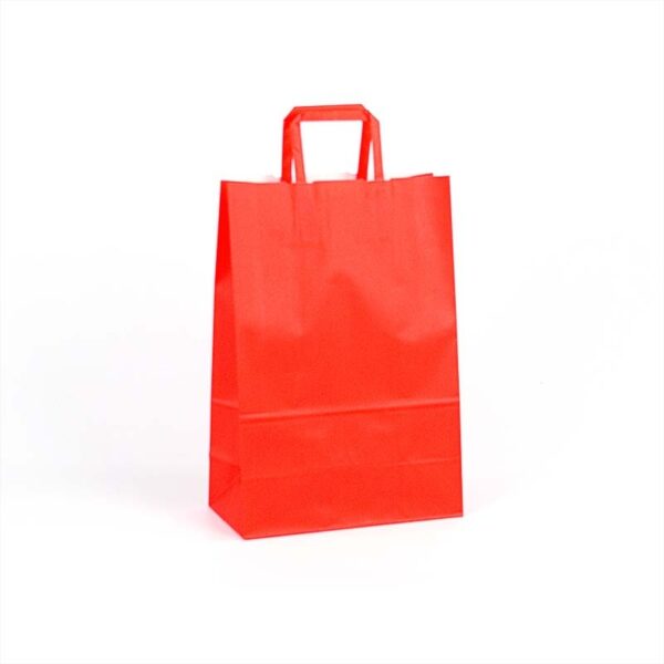 Bolsas de papel asa plana 22x11x32 roja