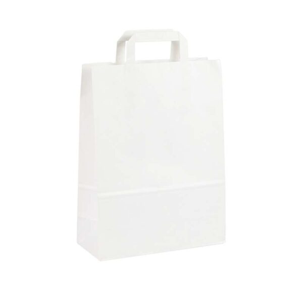 Bolsas de papel asa plana 26x12x35 blanca