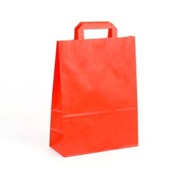 Bolsas de papel asa plana 26x12x35 rojo