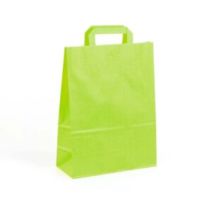 Bolsas de papel asa plana 26x12x35 pistacho