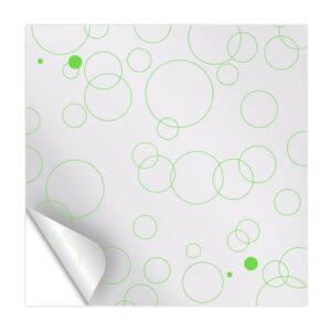Celofán transparente con diseño de circulos verdes
