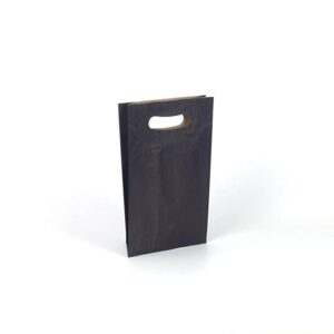 Bolsa de papel asa troquelada pequeña 18x29+6 negra
