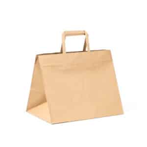 Bolsa papel take away especial base ancha y para el transporte de alimentos 32x22x26 avana
