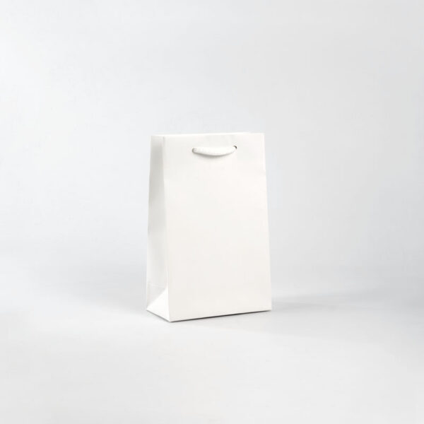 bolsa de lujo plastificado mate blanca 16x8x25