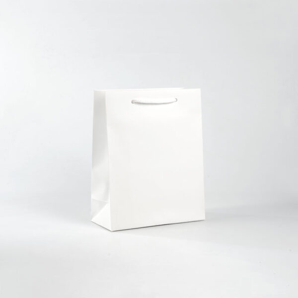 bolsa de lujo plastificado mate blanca 22x10x27