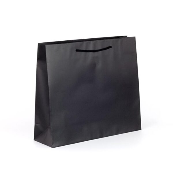 Venta de bolsas de 42x13x37 plastificadas mate lujo negras y asa mismo color