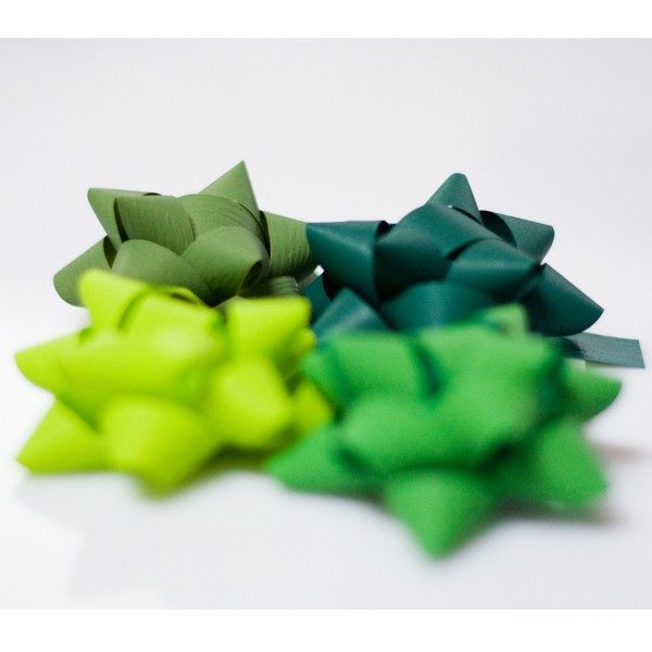 Pompones adhesivos papel sintético medianos surtidos de color verde