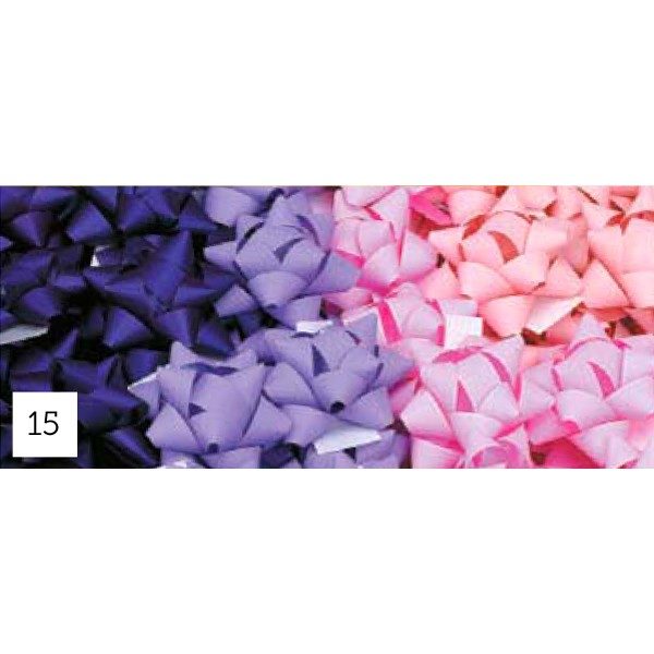 Pompones adhesivos papel sintético medianos surtidos de color rosa lila violeta morado