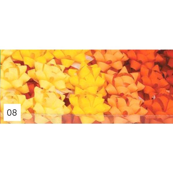 Pompones adhesivos papel sintético medianos surtidos de color amarillos naranjas rojos