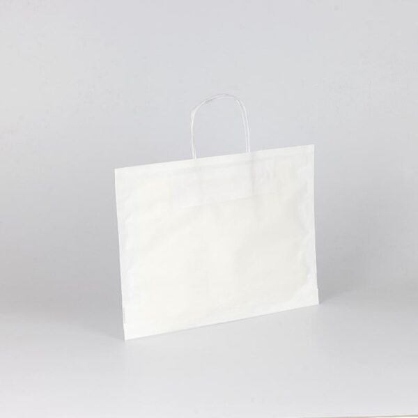 bolsa plana papel barata 36+10x27 blanca
