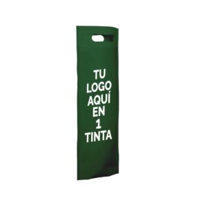 Bolsa de tela personalizadas para botellas verde