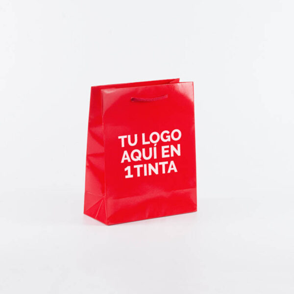 bolsas de lujo plastificadas personalizadas 22x10x27 roja
