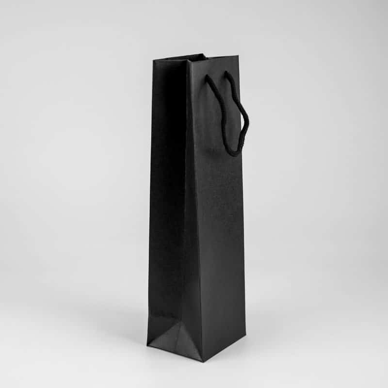 Vista 2 de la bolsa lujo natural negra para regalo botellas