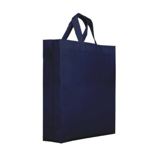 Bolsa de tela fondo cuadrado 38x10x40 azul oscuro asa cinta