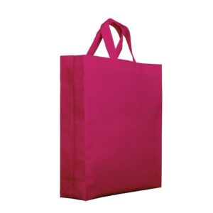 Bolsa de tela fondo cuadrado 38x10x40 fucsia asa cinta