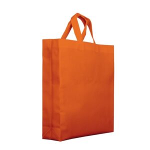 Bolsa de tela fondo cuadrado 38x10x40 naranja asa cinta