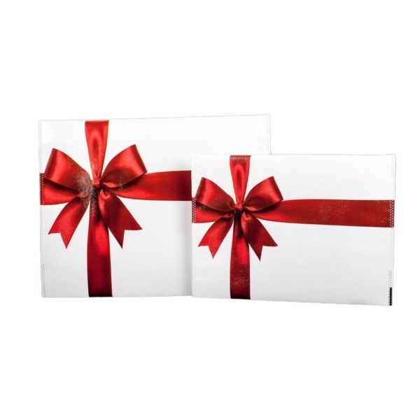 Bolsas para regalo papel blanco lazo rojo •