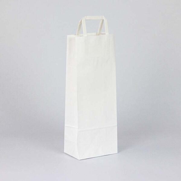 bolsa de papel asa plana para botellas 14x9x36 blanco