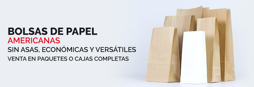 Bolsas de papel americanas venta en paquetes y por cajas