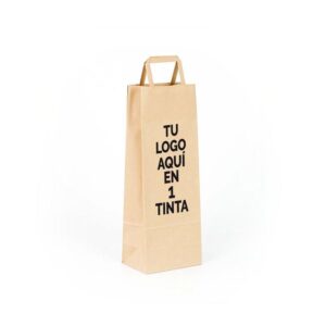 Bolsas de papel personalizadas para botellas de vino 14x9x36 avana asa plana