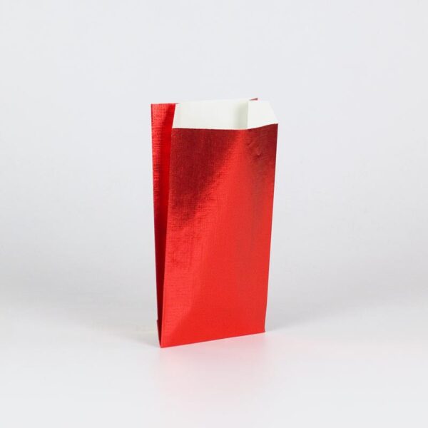 Sobres de papel metalizado gofrados para regalo 11x21+5 roja