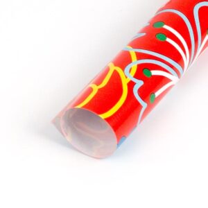 Papel de regalo con dibujos de hojas y flores rojo 134903-b