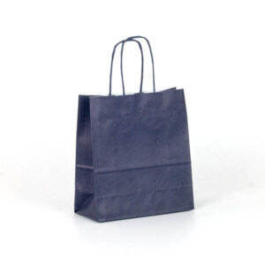 Bolsa papel asa rizada 18x8x20 Azul oscura