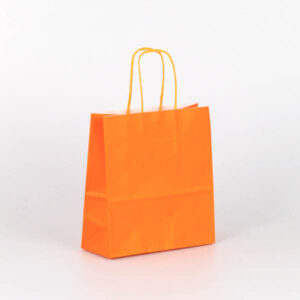 Bolsa papel asa rizada 18x8x20 naranja