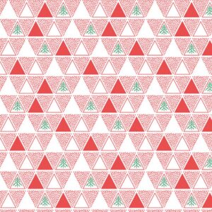 Papel de regalo navideño con diseño de triángulos rojo 29903