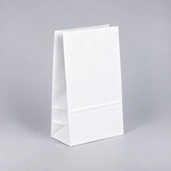 Bolsa papel americana sin asas kraft blanco 26x14x40 cm