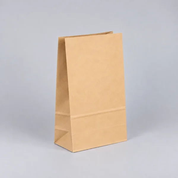 Bolsa papel americana sin asas kraft marrón reciclado habana 26x14x40 cm