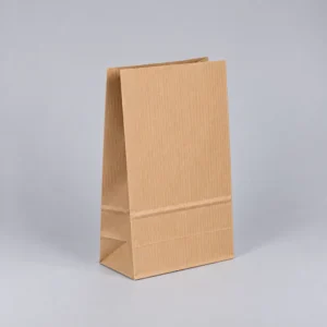 Bolsa papel americana sin asas kraft marrón verjurado 24x14x40 cm