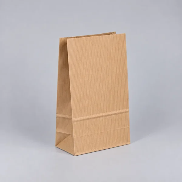 Bolsa papel americana sin asas kraft marrón verjurado 24x14x40 cm