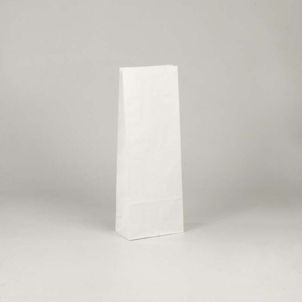 Bolsa papel sin asas tipo americana ideal para botellas de vino 12x7x33 blanca 2