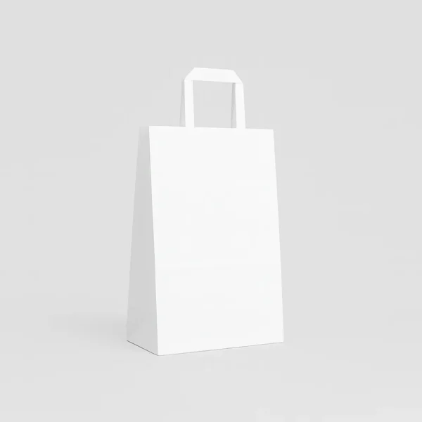 Bolsa de papel kraft blanco 22x10x28 cm con asa plana 80 g – Caja 250 y pack 50 unidades