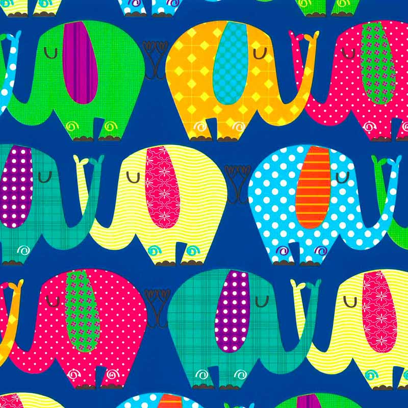 bobina papel regalo infantil azul elefantes