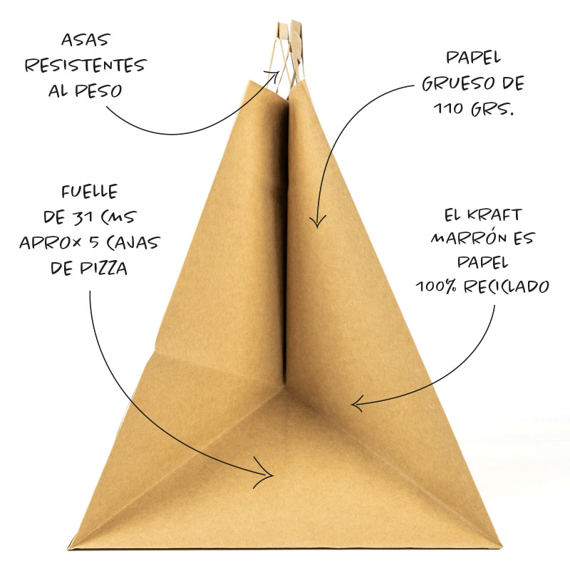 Bolsa de papel para cajas de pizza - 36x31x36 características