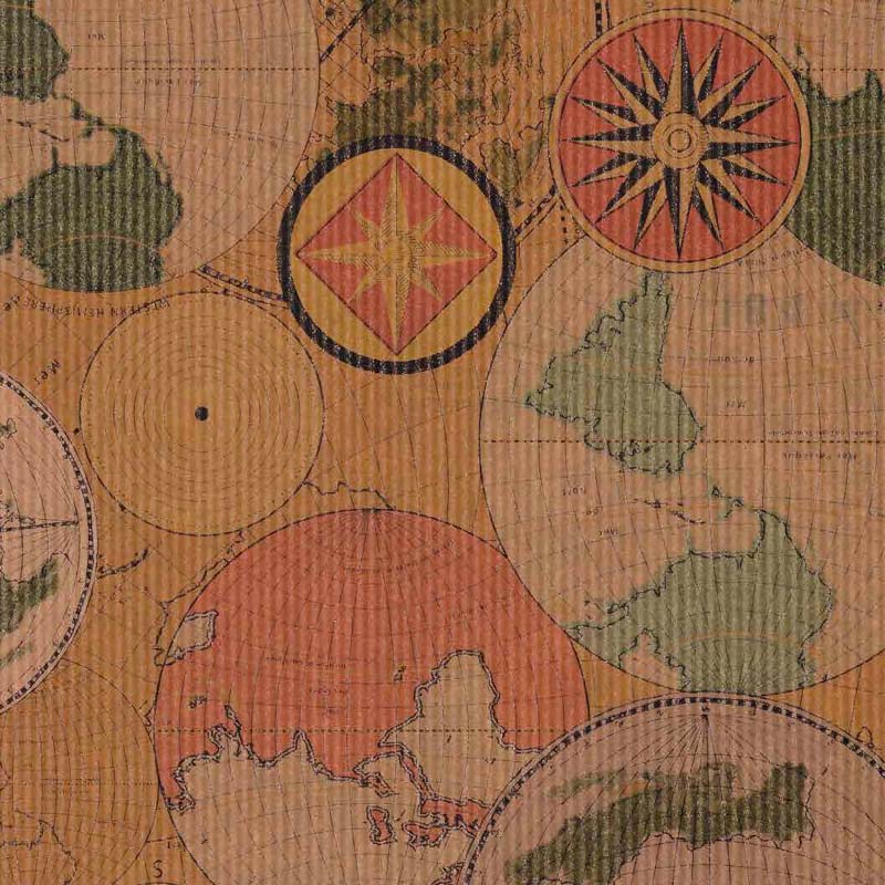 Papel de regalo kraft dibujo mapa mundi antiguo