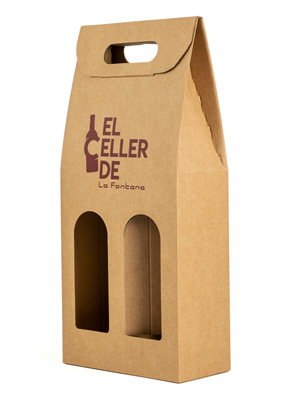 caja personalizada kraft para botellas