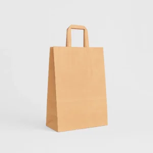 Bolsa de papel blanca 24x11x31 cm con asa plana 80 g – Caja 250 y pack 50 unidades