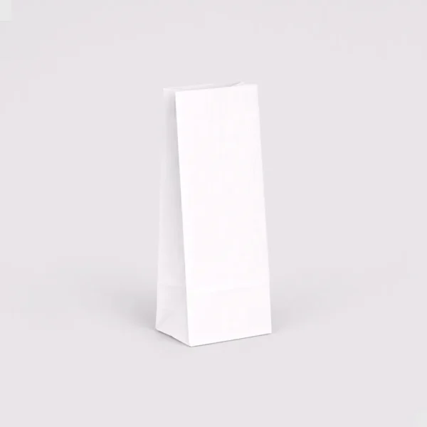 Bolsa papel americana sin asas blanca 10x6x27 cm