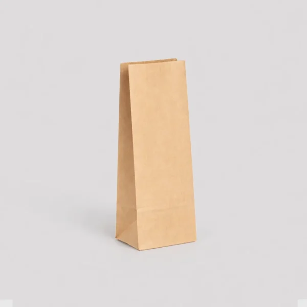 Bolsa papel americana sin asas kraft marrón reciclado 10x6x27 cm