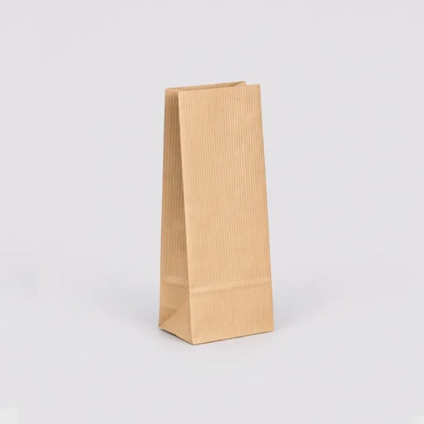 Bolsa americana sin asas kraft marrón verjurado 10x6x27 cm
