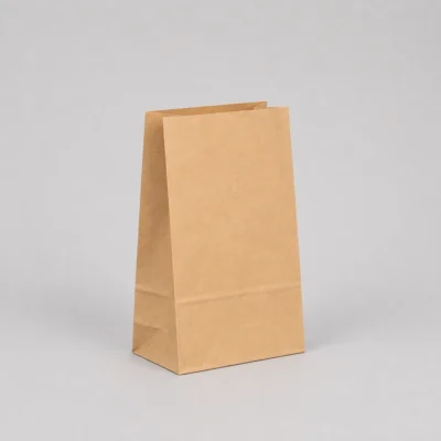 Bolsa papel americana sin asas kraft marrón reciclado 14x8x24 cm Bolsa papel americana sin asas kraft marrón reciclado 14x8x24
