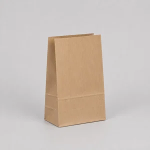 Bolsa papel americana sin asas kraft marrón verjurado 14x8x24
