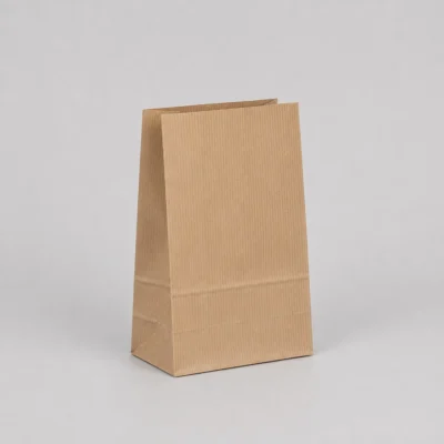 Bolsa papel americana sin asas kraft marrón verjurado 14x8x24 cm Bolsa papel americana sin asas kraft marrón verjurado 14x8x24