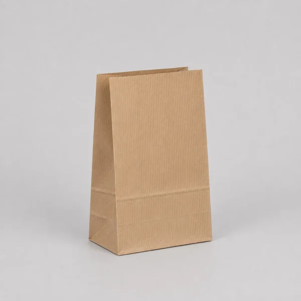 Bolsa papel americana sin asas kraft marrón verjurado 14x8x24