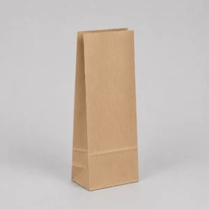 Bolsa papel americana sin asas kraft marrón verjurado 14x8x32 cm